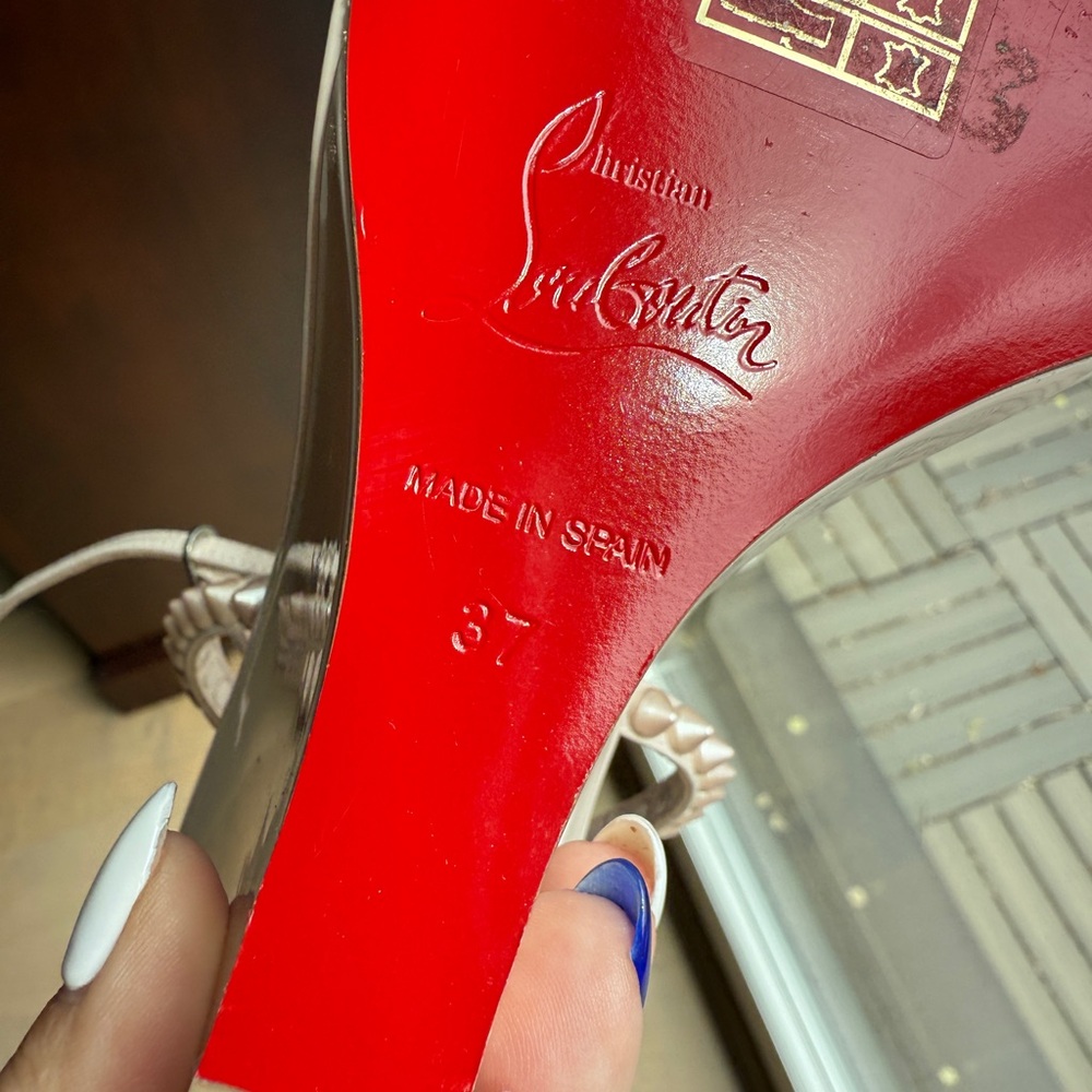 Christian Louboutin Pink Wedge Slingbacks - Picture 9 of 10